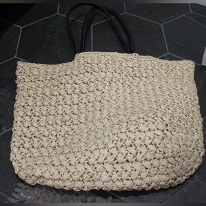 Elegant Cream Woven Tote Bag H&M